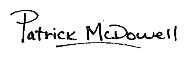 Patrick McDowell signature